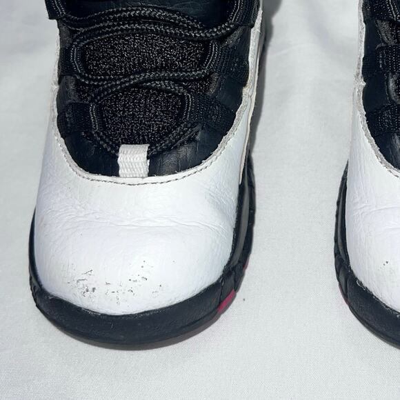 JORDAN 10 Retro Toddler Shoes White Black Red Varsity Chicago Sneakers Size 7C - Picture 6 of 10
